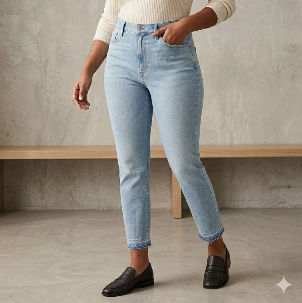 Talbots High Waist Modern Ankle Denim Blue Size 6 W 16" R 11" I 27"